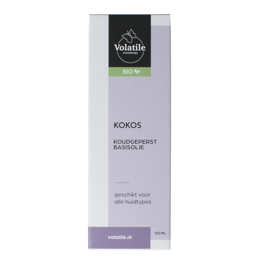 Volatile Kokos koudgeperst basisolie in glazen fles, 100ml, natuurlijk lichaamsverzorgingsproduct