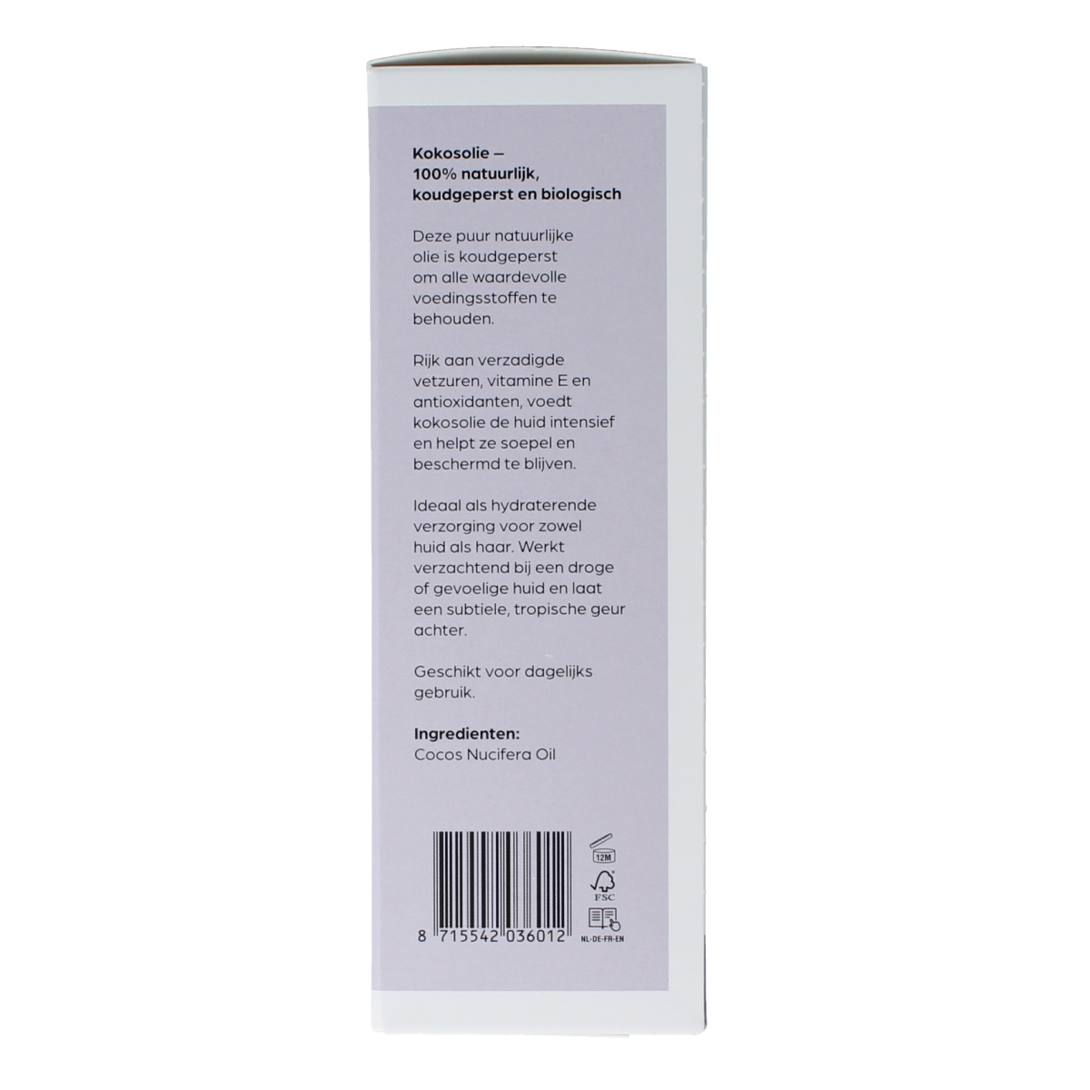 Volatile bio kokos koudgeperst basisolie in glazen fles, 100 ml, voor lichaamsverzorging, natuurlijke kokosolie extract.