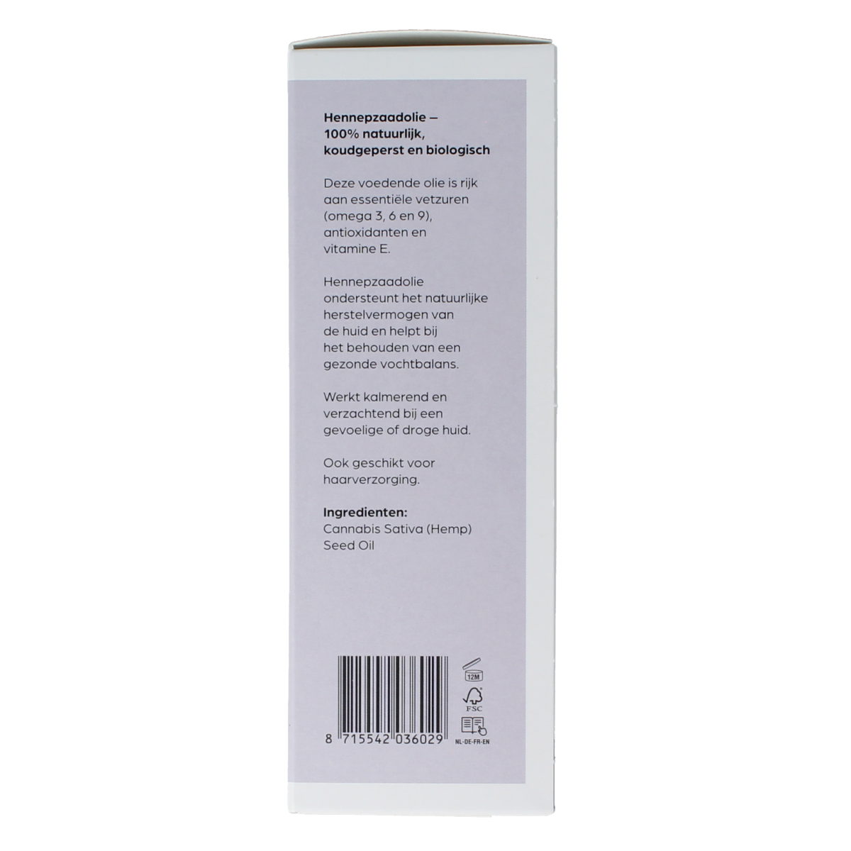 Volatile Hennepzaad koudgeperst biologische basisolie in glazen fles, 100 ml, voor lichaamsverzorging, natuurlijke hennepzaadolie.