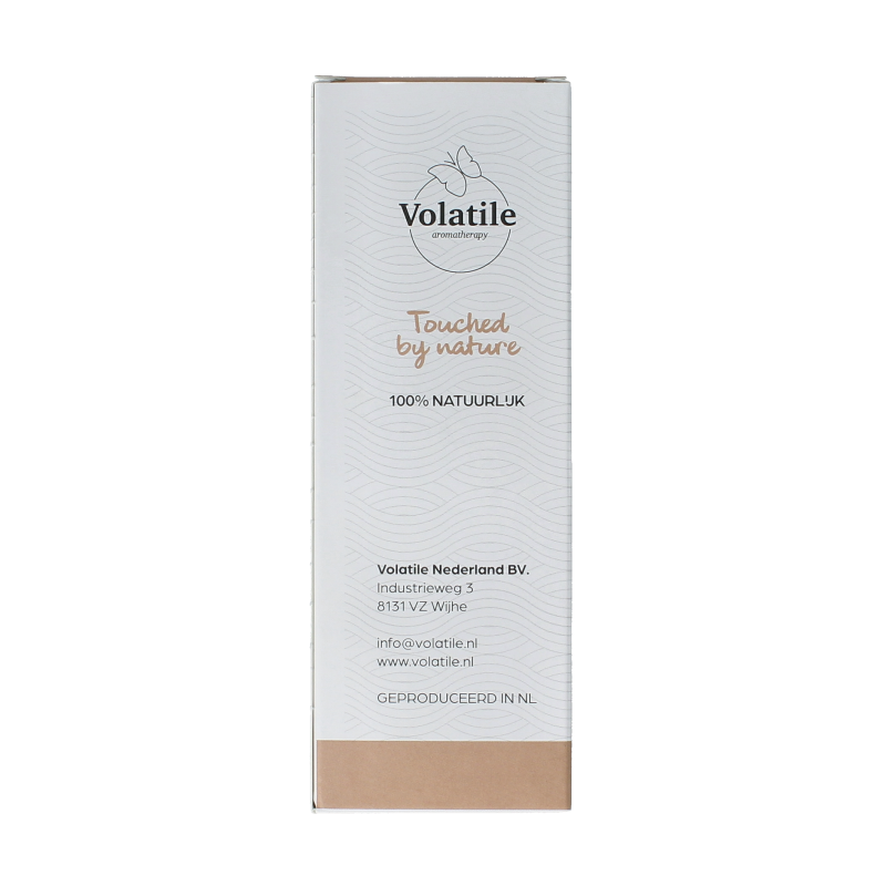Volatile Mediterranee massage oil in glass bottle with pump, 100ml, for body care and relaxation.