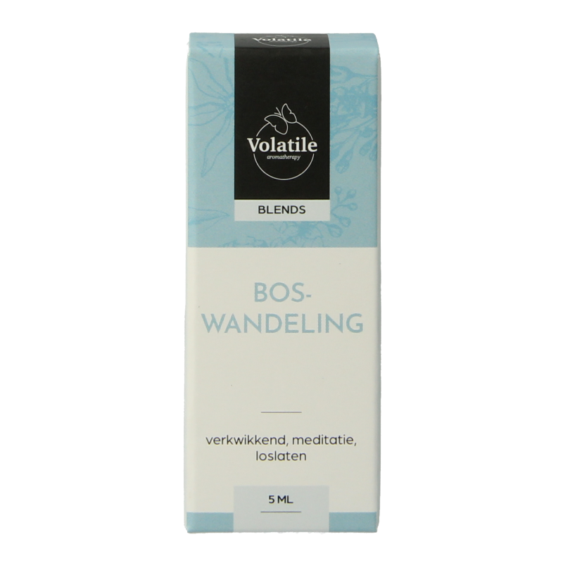 Volatile Boswandeling essential oil bottle, 5ml, natural etherische oliën with herbal and woody scent, in a clear glass container.