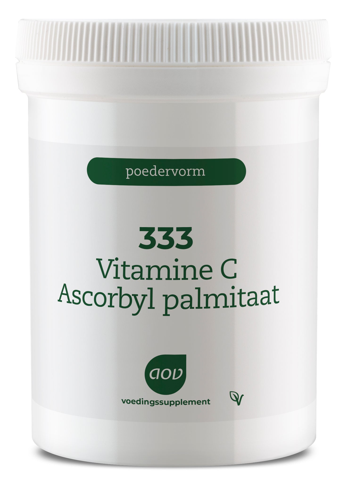 AOV 333 Vitamin C Ascorbyl Palmitate supplement in 60g jar, natural vitamin E and antioxidant skincare product.