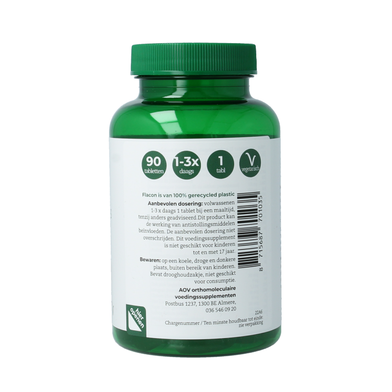 AOV 103 Ortho Basis 90 multi-vitamin tablets in a white bottle with label showing product details.