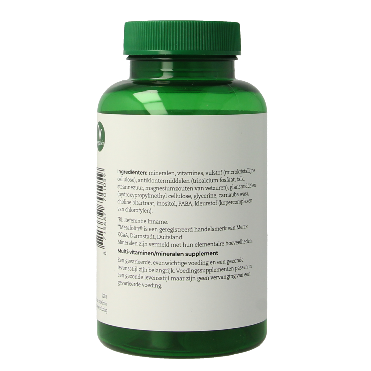 AOV 105 One Daily multivitamin tablets in a bottle, showing 60 pills for daily health support.