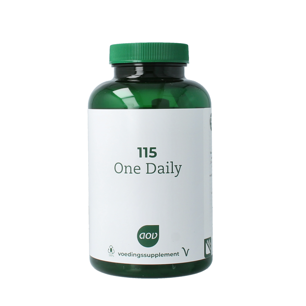 AOV 115 One Daily multivitamin tablets in blister pack, supplement with essential vitamins and minerals for daily health.