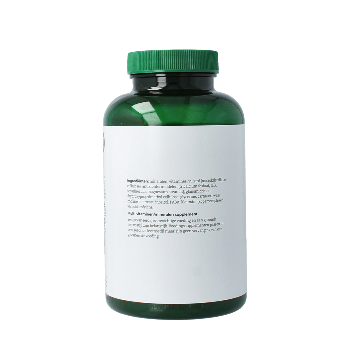 AOV 115 One Daily multivitamin tablets in a container, showing the supplement label and tablets inside.