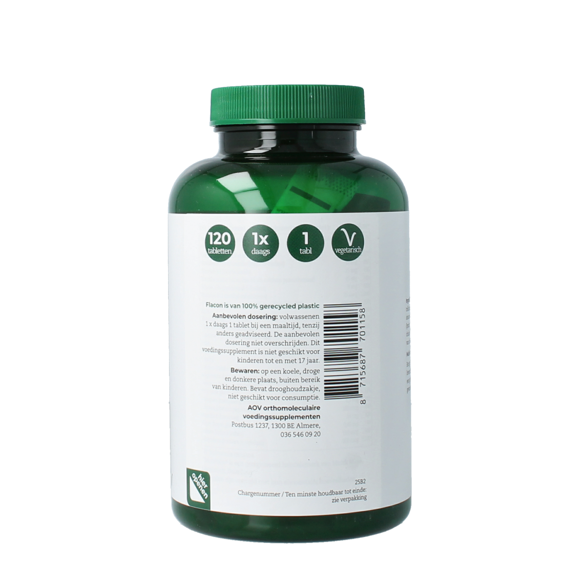 AOV 115 One Daily multivitamin tablets bottle with 120 pills, dietary supplement by AOV for daily nutritional support