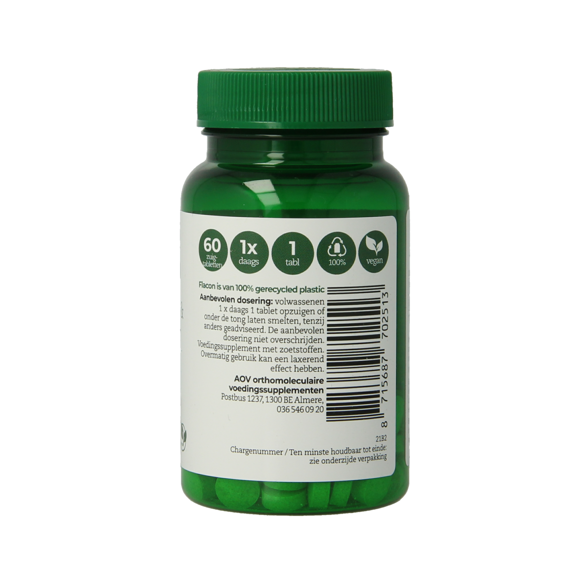 AOV 251 Dibencozide and folic acid multivitamin tablets in a blister pack, dietary supplement by AOV.