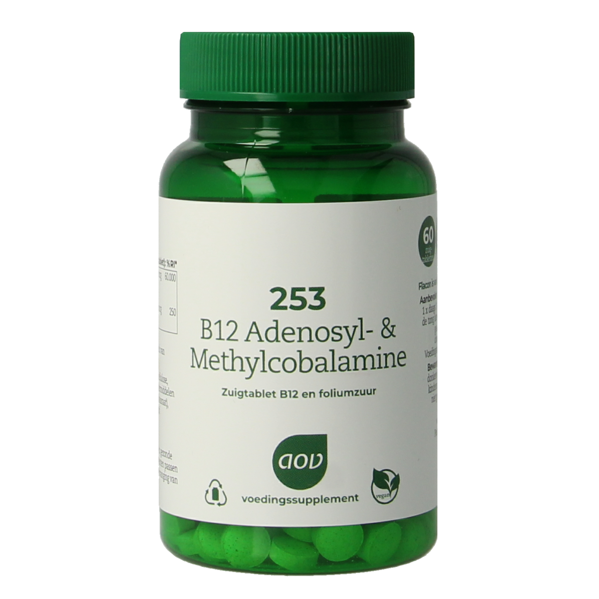 AOV 253 B12 Adenosyl and methylcobalamin vitamin supplement tablets, multi-vitamin B12 supplement by AOV.