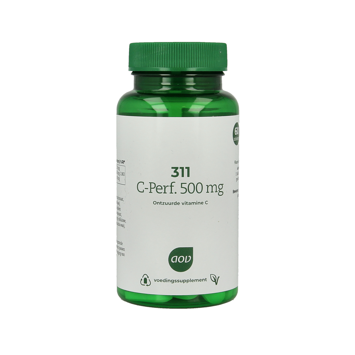 AOV C-Perfect 550mg vitamin tablets in blister pack, showing 60 tablets for daily immune support supplement.