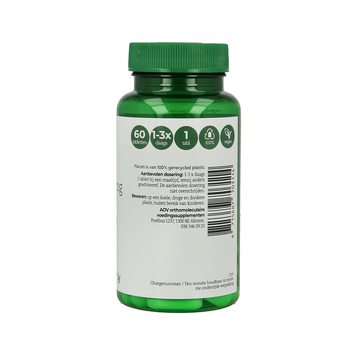 AOV C-Perfect 550mg vitamin tablets, 60 count, showing a bottle of AOV brand vitamin supplement tablets.