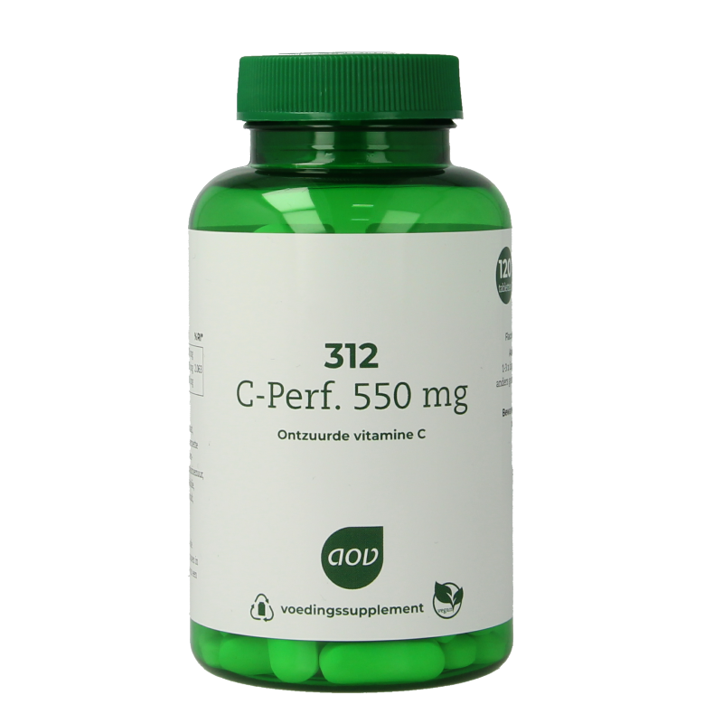 AOV 312 C-Perfect vitamin supplement bottles with 120 tablets, showing the product label and packaging.