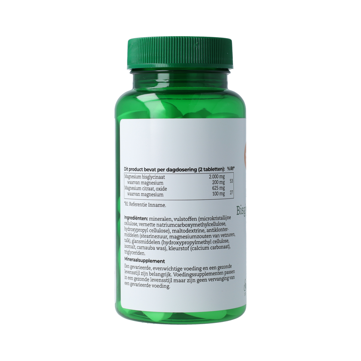 AOV Magnesium Bisglycinaat & Citraat 150mg mineral supplement tablets in blister pack, dietary mineral complex by AOV.