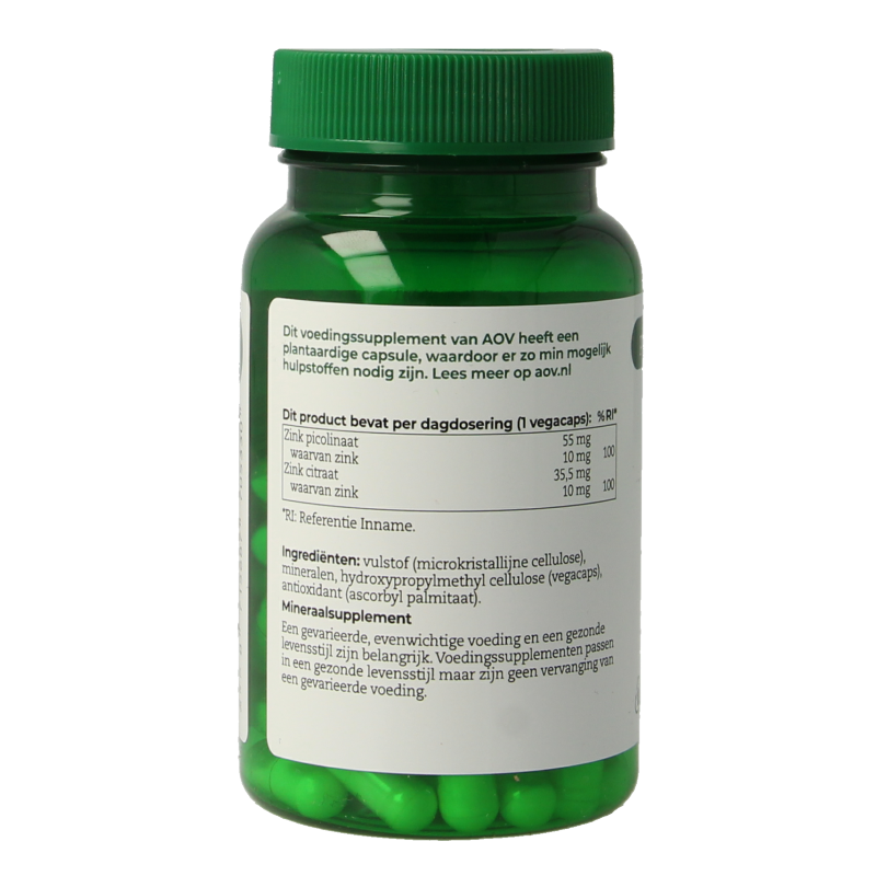 AOV 533 Zink Mix 60 vegetarian capsules, mineral multivitamin supplement from AOV shown in the image.
