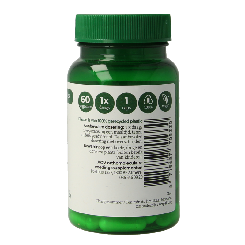 AOV Zink Mix 60 vegetarian mineral capsules from AOV, showcasing the supplement bottle with capsules inside