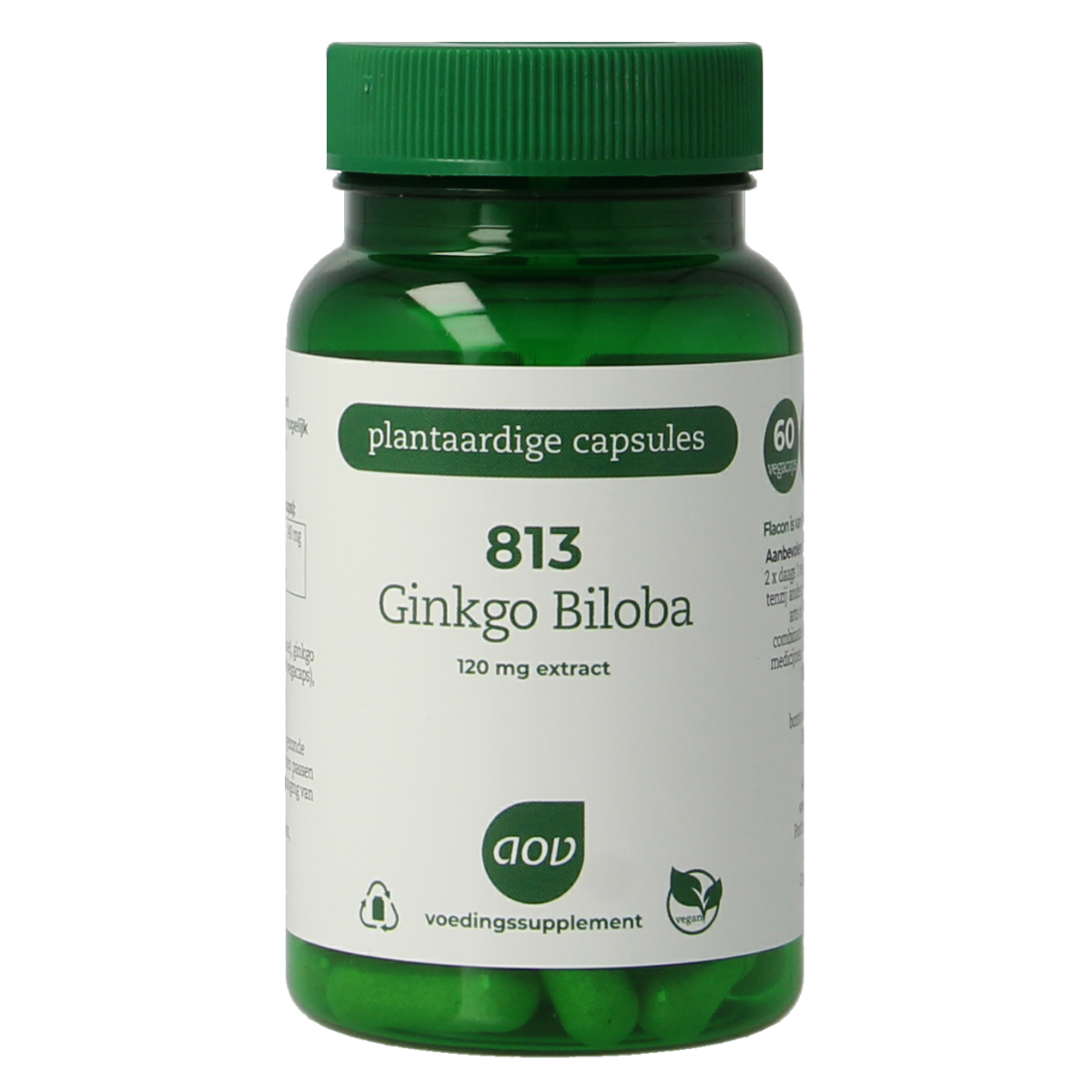 AOV Ginkgo biloba extract vegetarian capsules, herbal supplement, 60 capsules, natural herbal preparation, botanical remedy