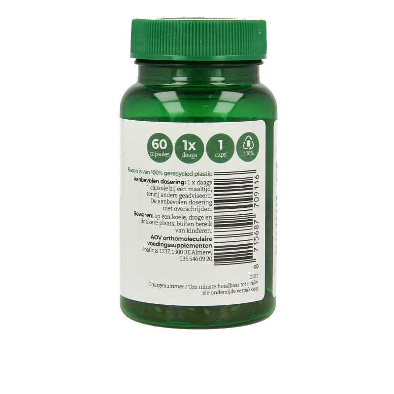 AOV 911 Luteine 20mg herbal supplement capsules in a bottle, designed for eye health from the AOV brand.