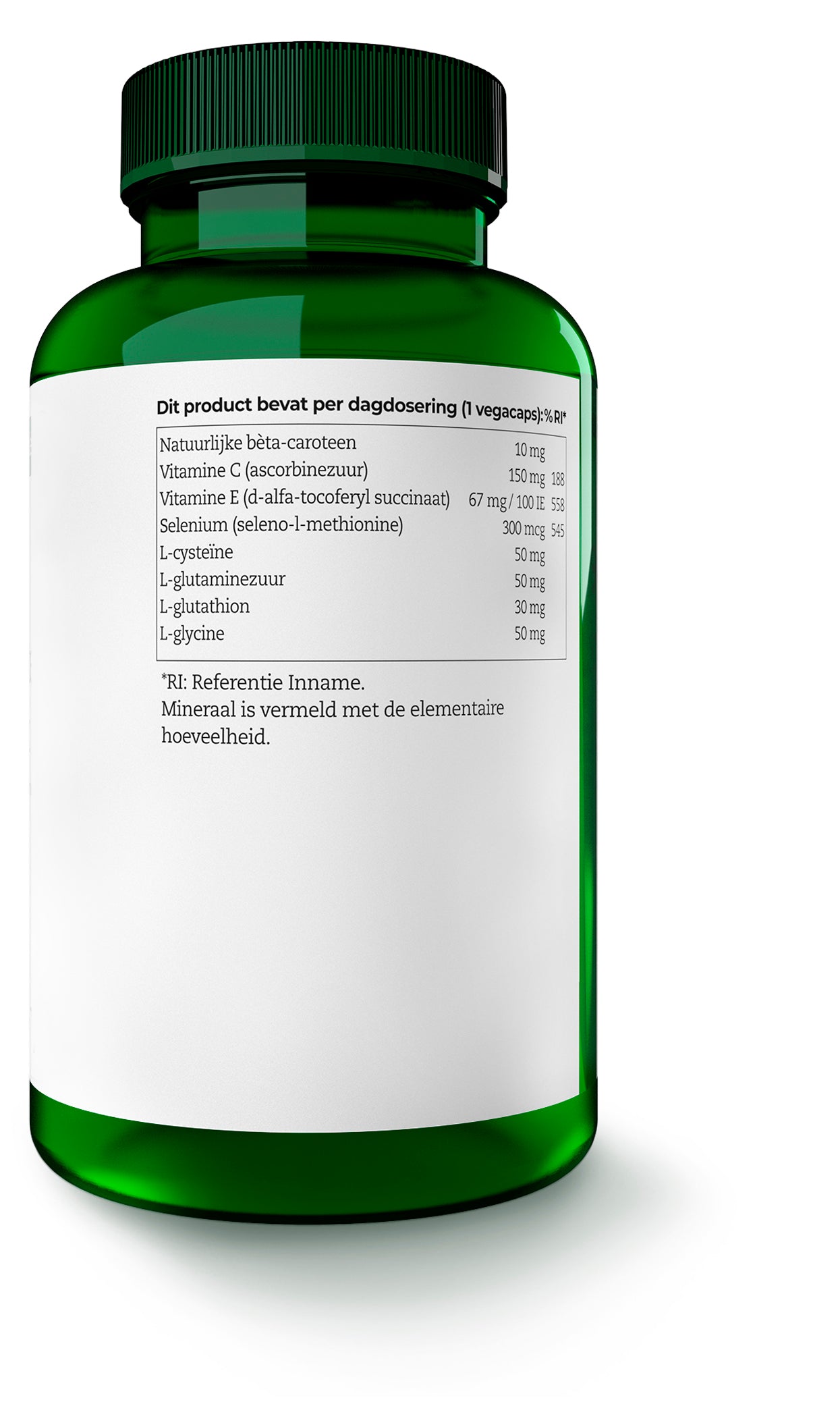 AOV 920 Antioxidant Complex vegetarian capsules, dietary supplement, showing green capsules in blister pack.