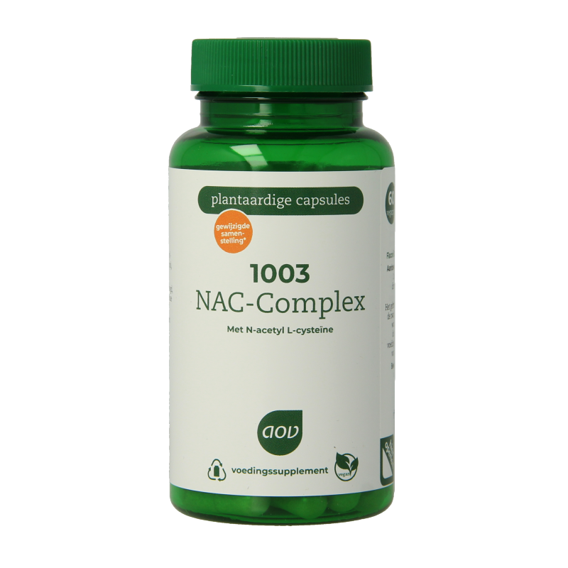 AOV NAC-Complex amino acids capsules in a bottle, dietary supplement for health and wellness.