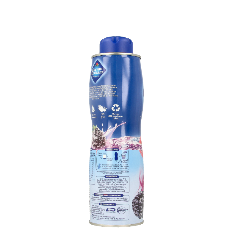 Karvan Cevitam Bosvruchten juice in a 600ml bottle, showing fresh mixed fruit on the label, for healthy fruit drink.