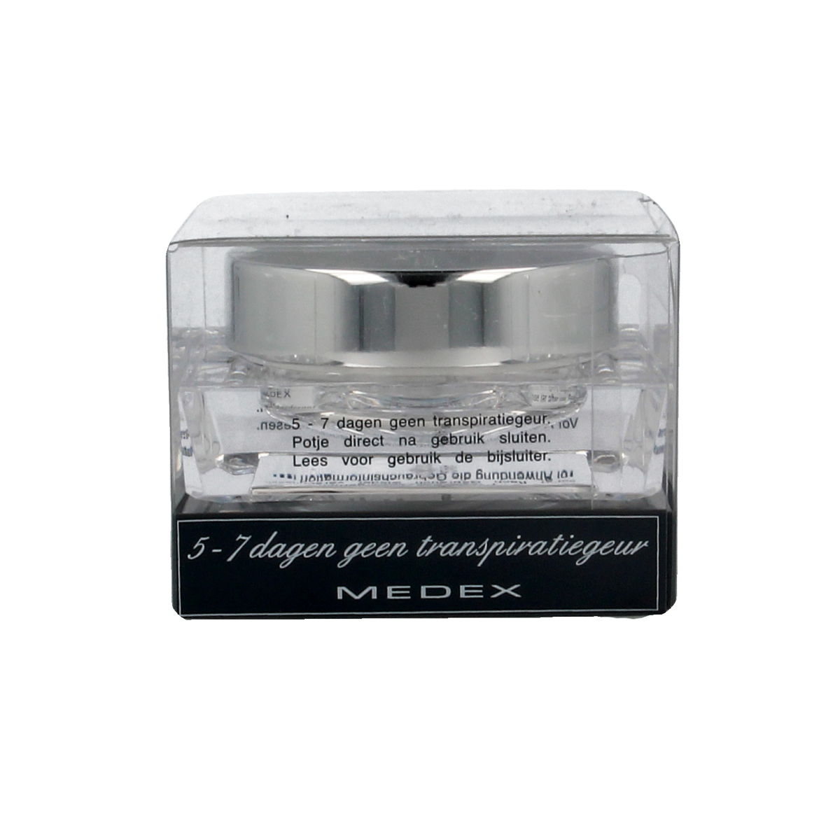 Medex Causaal deodorant 20ml bottle with sleek design, featuring the Medex brand logo on the label.