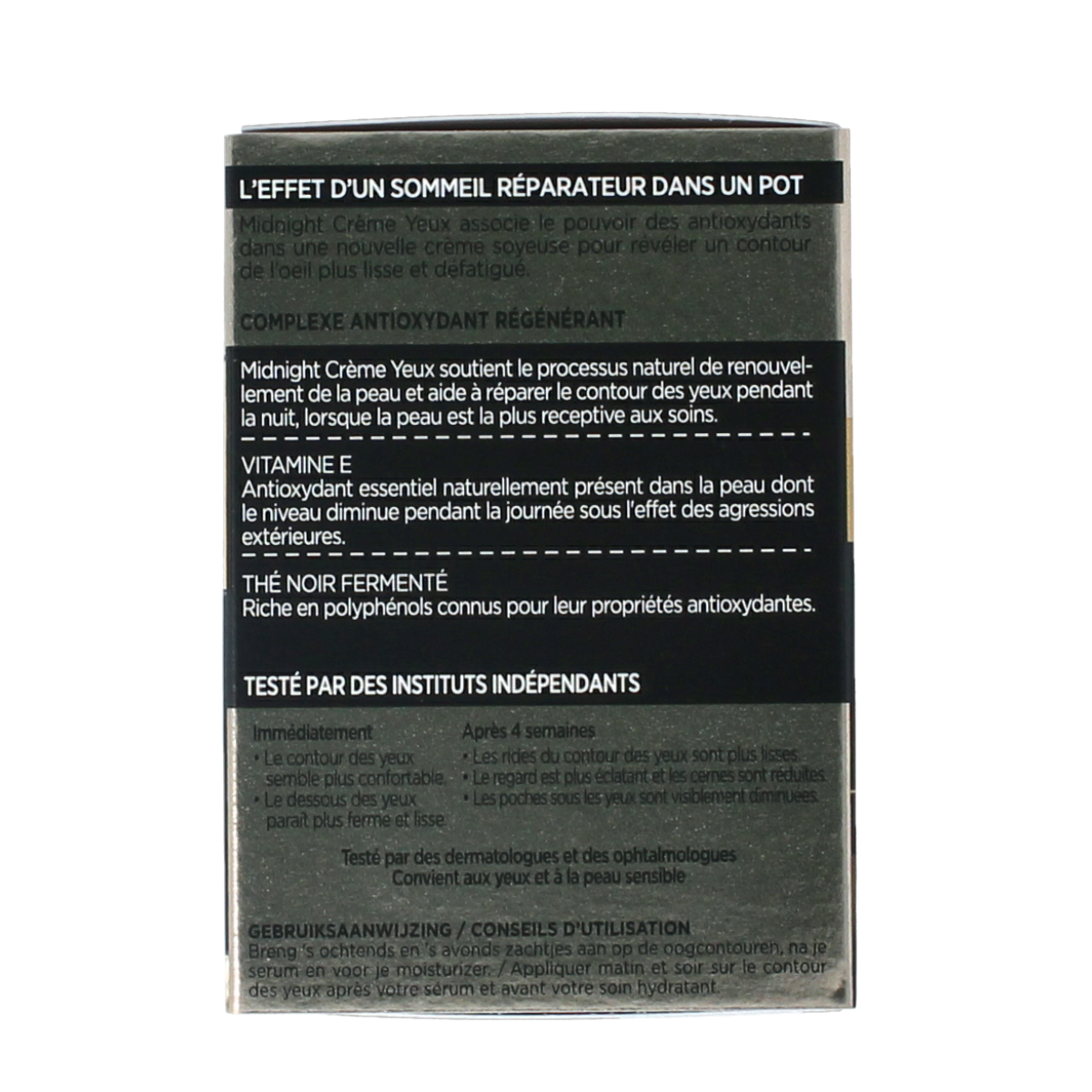 L'Oreal Paris Age Perfect Midnight Eye Cream in 15ml jar, moisturizing eye treatment for mature skin.