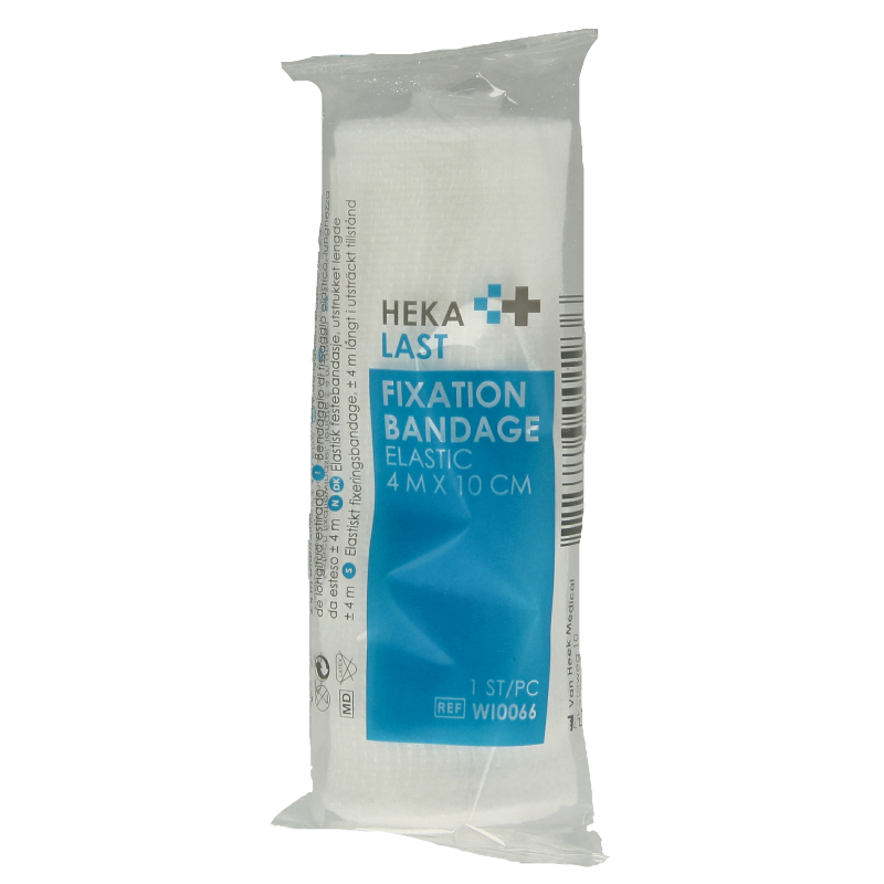 Hekalast elastisch windsel 4x10cm, flexible bandage for compression and support, shown in the product image.