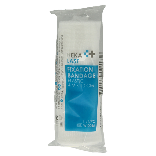 Hekalast elastisch windsel 4x10cm, flexible bandage for compression and support, shown in the product image.