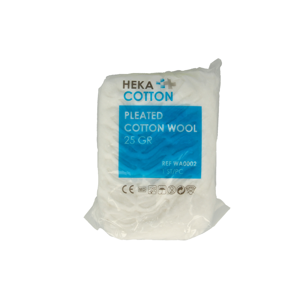 Heka Verbandwatten zigzag, 25 grams, sterile medical gauze or wound dressing with zigzag edges for first aid use