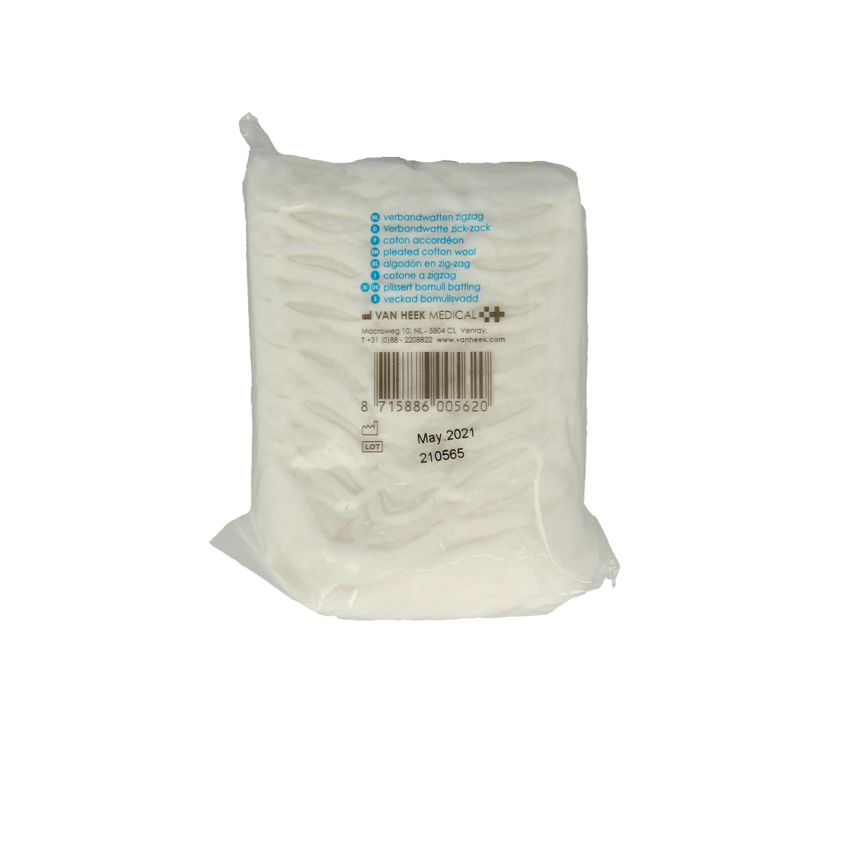 Heka Verbandwatten zigzag 25g, soft medical gauze pads for wound dressing, shown in the image.