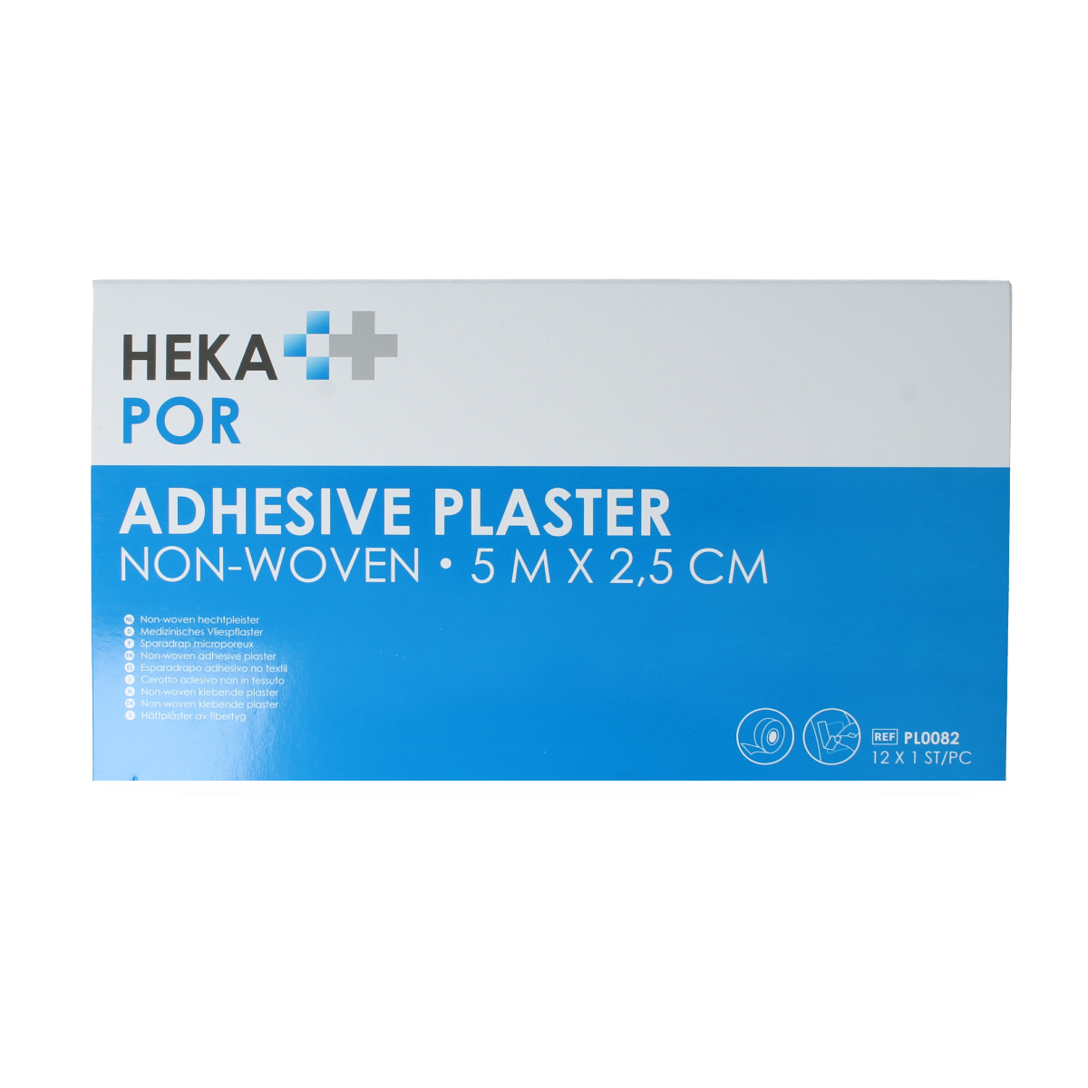 Hekapor non-woven ring bandages 5x2.5cm, pack of 12, for wound care and protection.