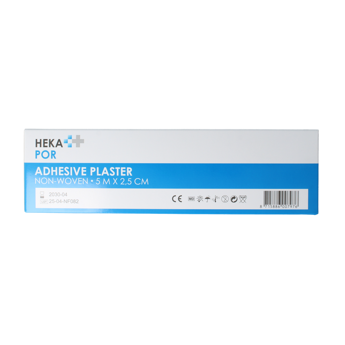 Hekapor non-woven ring plasters, 5x2.5cm, pack of 12, for wound dressing and protection.