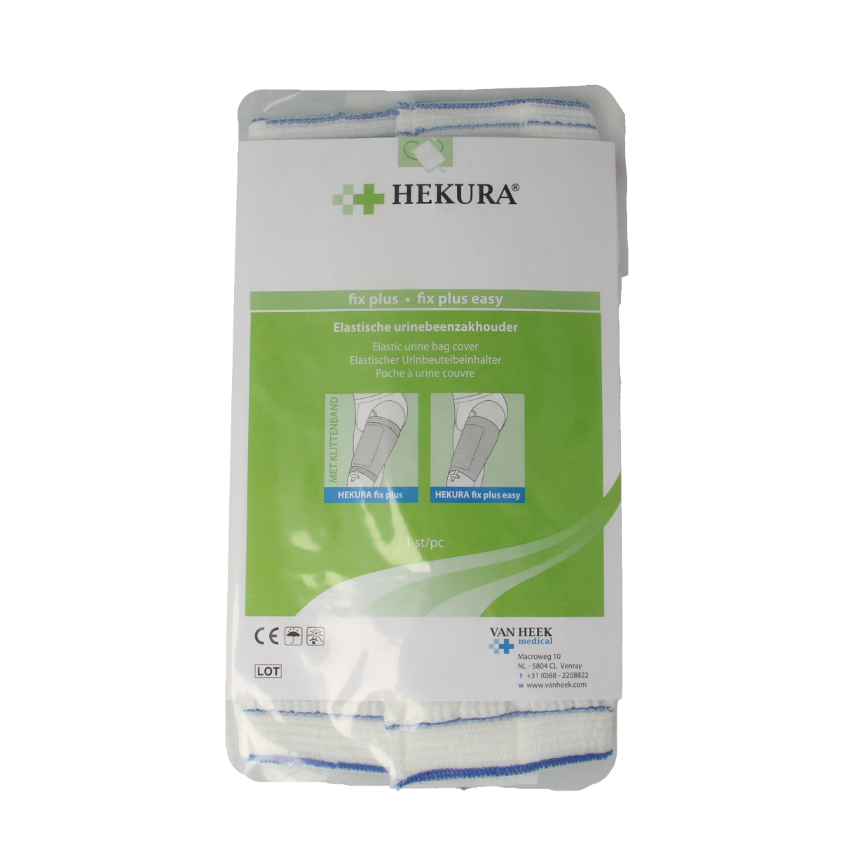 Hekura Fix Plus maat M onderbeen katheter en urinaal, medical device for urinary management, shown in the image.