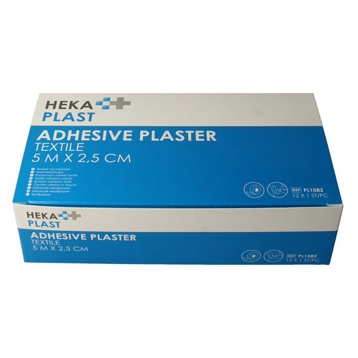 Hekaplast Hechtpleister textile bandage 5x2.5cm, pack of 12, adhesive medical tape for wound care