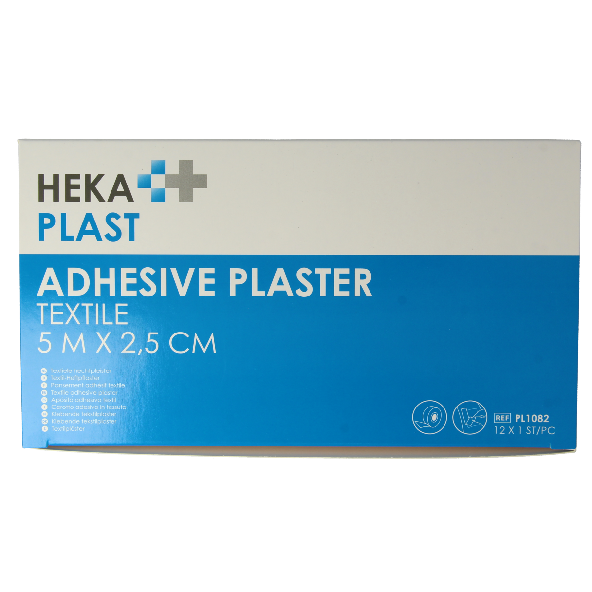 Hekaplast Hechtpleister textiel, 5x2.5cm, pack of 12, adhesive fabric bandages for wound care