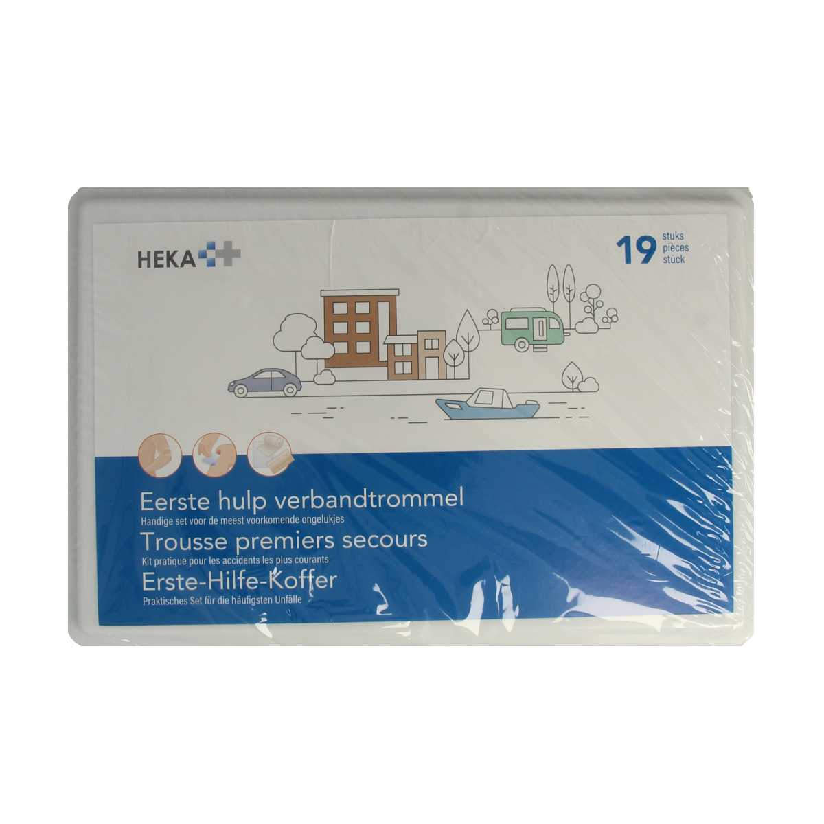 Heka Klein first aid kit, basic emergency set with bandages, antiseptic wipes, and first aid supplies for quick medical help