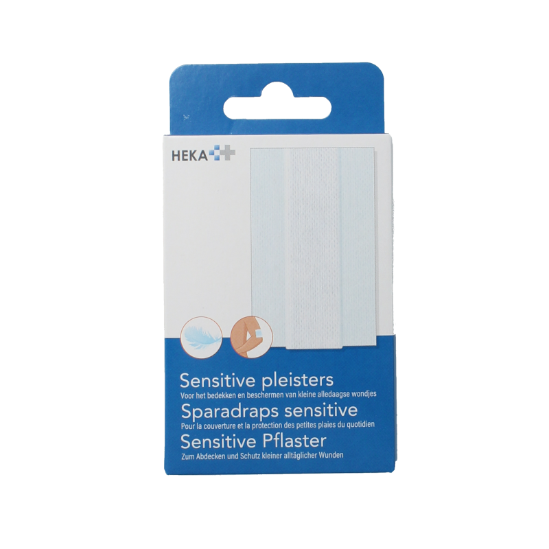 Heka Klein Wondpleister sensitive 10x6cm pack with 10 adhesive bandages for gentle wound care