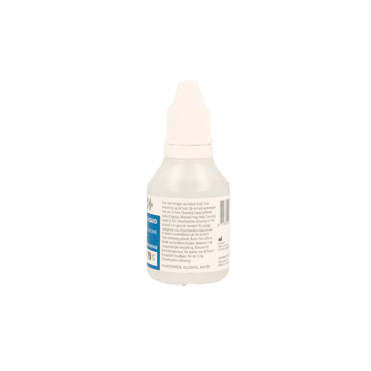 Heka disinfectant cleaning solution in a 30ml bottle with a clear label and cap, designed for hygiene and sanitization purposes.