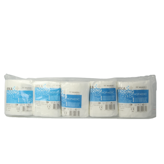 Heka synthetic cotton roll, 2.75 x 8 cm, soft absorbent watten product for medical or cosmetic use.