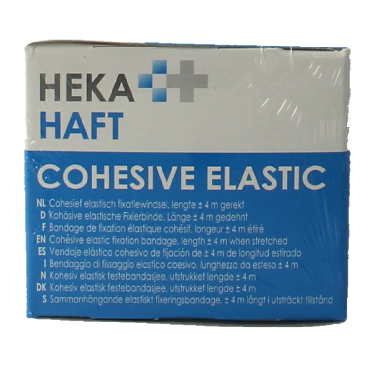 Hekahaft Cohesive windsel 4m x 4cm, flexible cohesive bandage for support and compression, shown in the image.