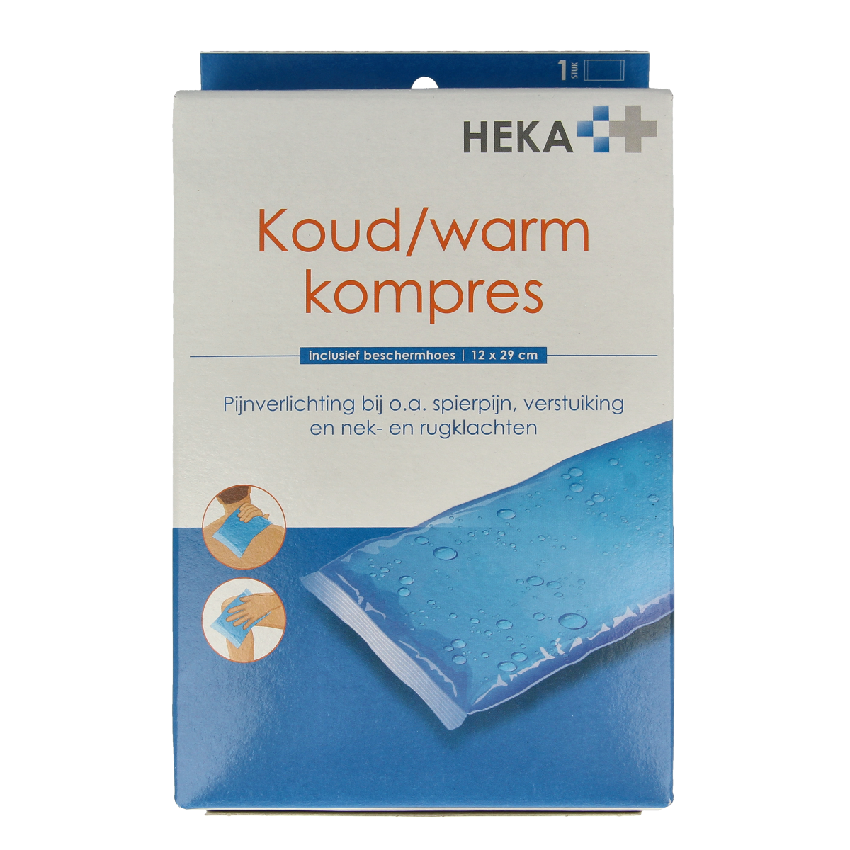 Heka large 12 x 29 cm warm and cold compress pack for pain relief and soothing therapy.