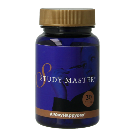 All Day Happy Day All Day Happy Day Study Master 30 capsules container with mineral supplement capsules.