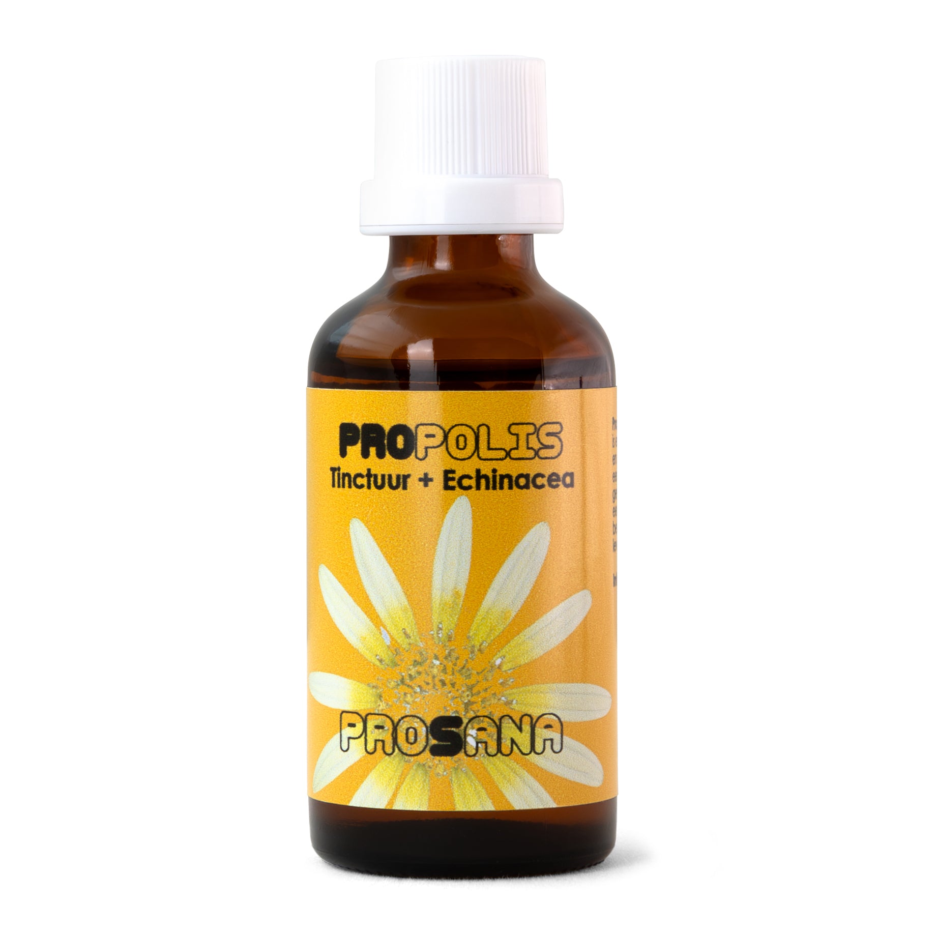 Prosana keelverzorging tinctuur met propolis en echinacea in 50ml fles, geschikt voor keelverzorging en verzachting.