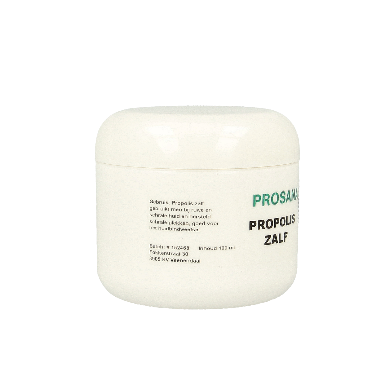 Prosana Propolis Zalf in 100ml jar, a natural body care balm with propolis for skin soothing and nourishment.