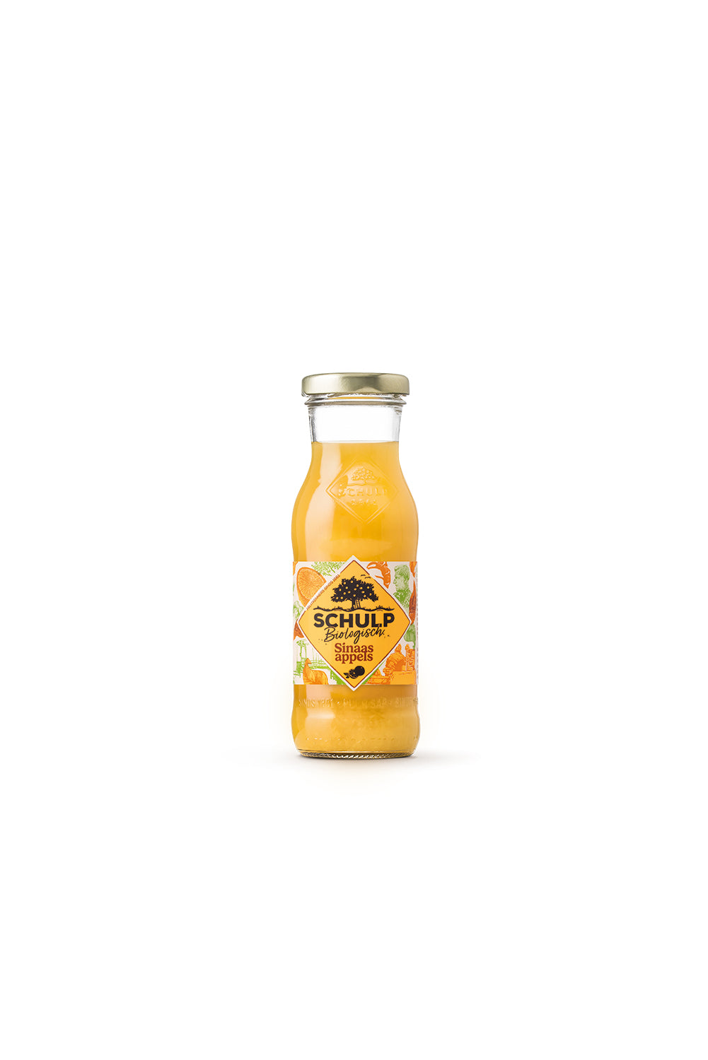 Schulp Sinaasappelsap bio in 200ml bottle, fresh organic orange juice, natural and refreshing drink.