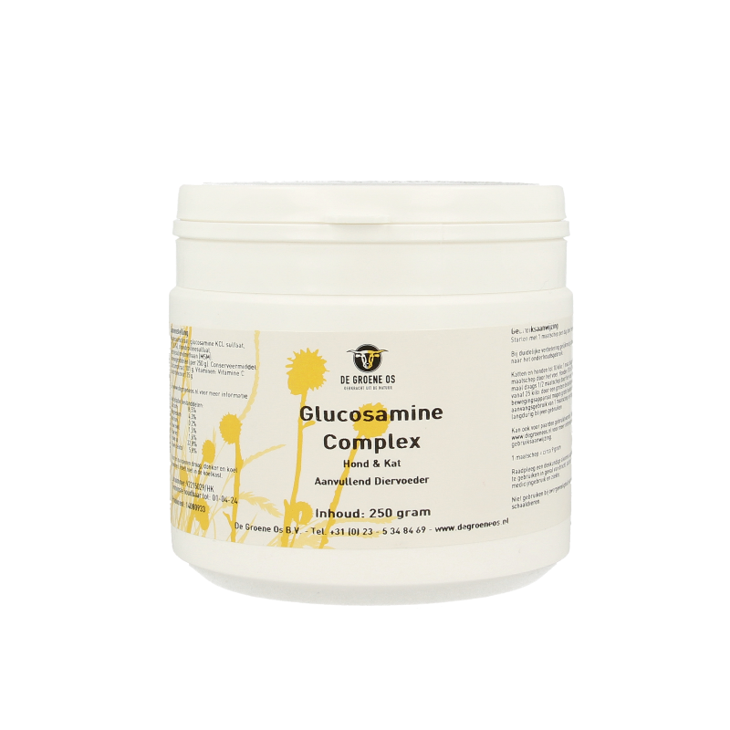 Groene Os Glucosamine complex voedingssupplement voor hond en kat, 250 gram, natuurlijke gewrichtsondersteuning voor huisdieren