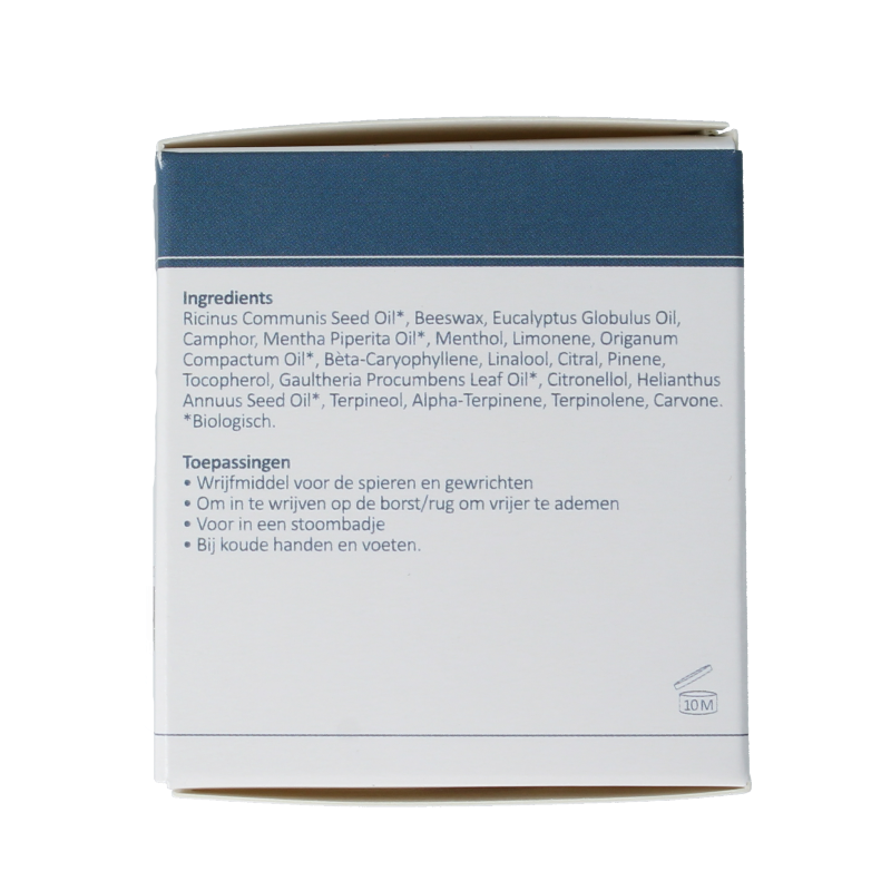 Van der Pigge Adem & winterbalsem 100ml body care product with herbal ingredients in a white jar.