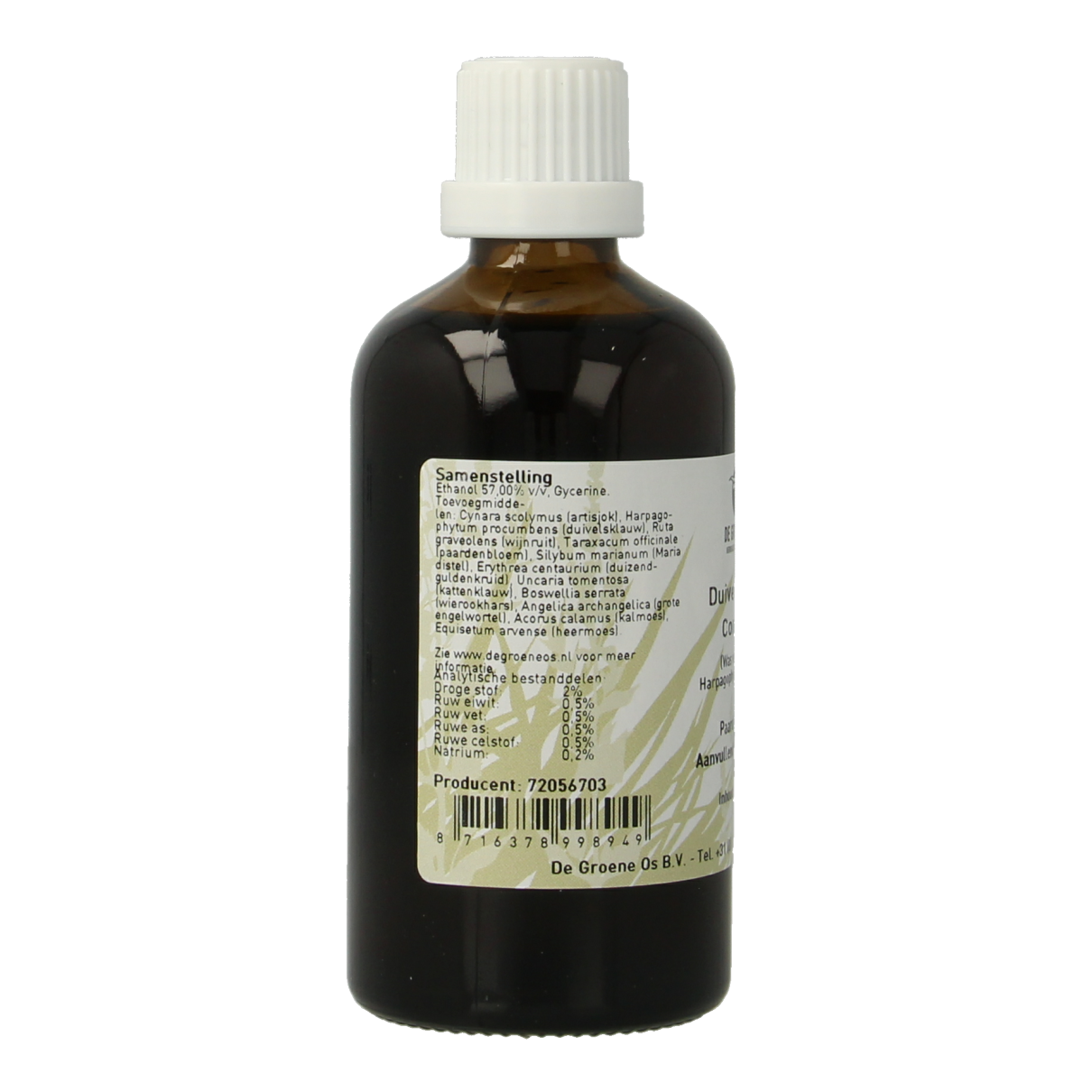 Groene Os Duivelsklauw complex voedingssupplement voor paarden en pony, 100 ml bottle, natural herbal remedy for animal health