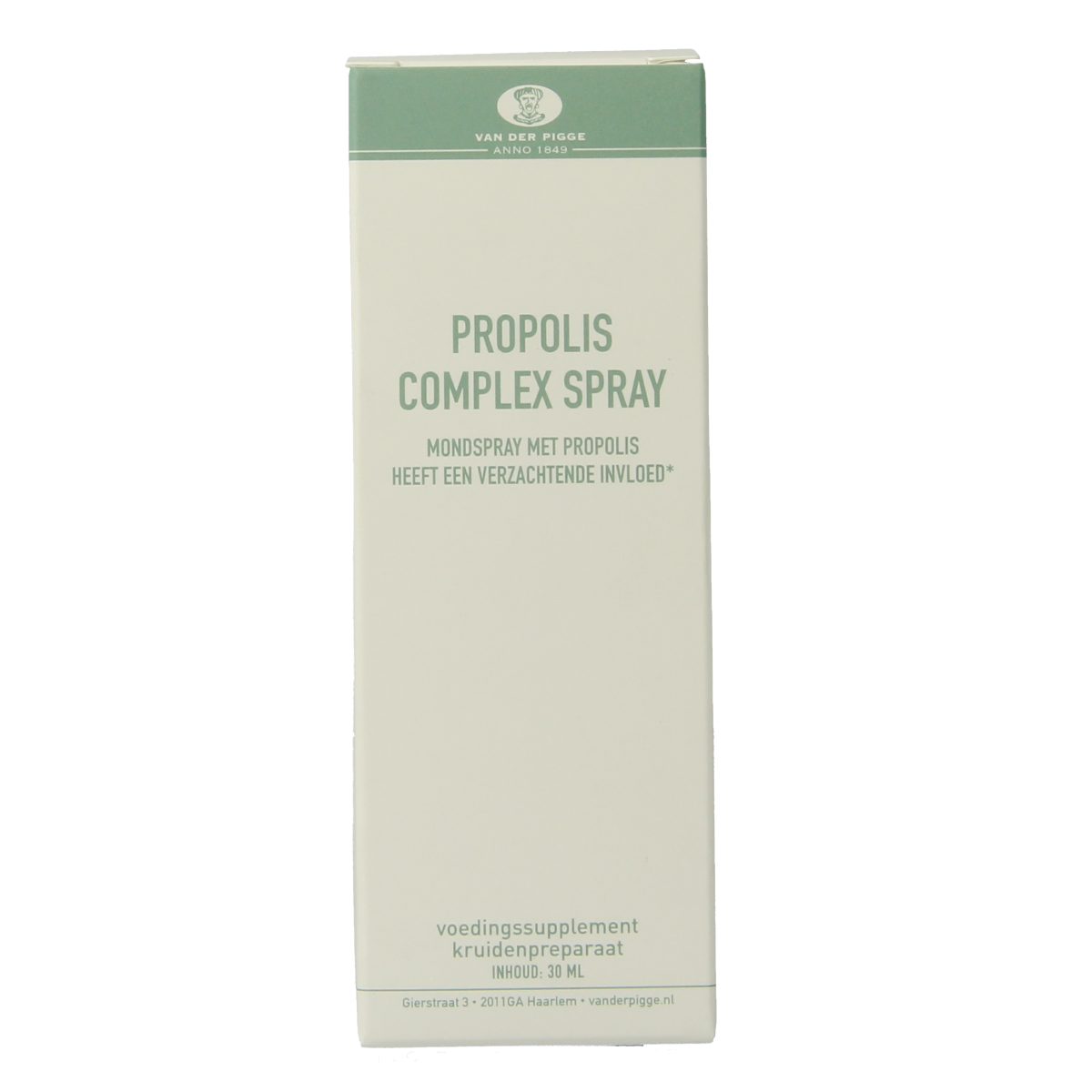 van der Pigge Propolis complex spray 30ml, natural laxative with propolis, in a small spray bottle, ready for oral use