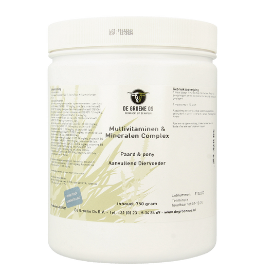 Groene Os multivitamine en mineralen complex voor paarden en pony, 750 gram voedingssupplement voor dieren